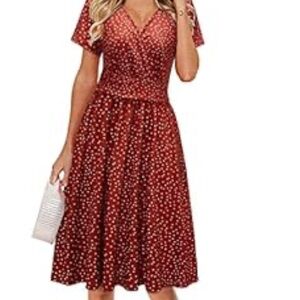 Amazon Red Wrap Midi Sundress